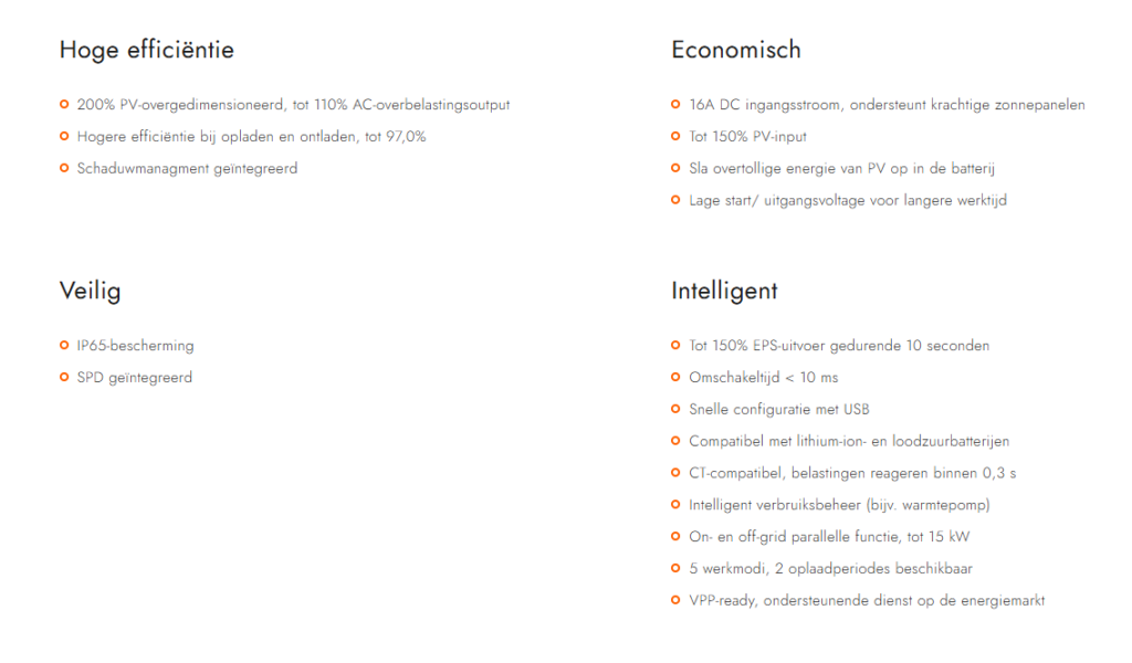 Gegevens x1 omvormer